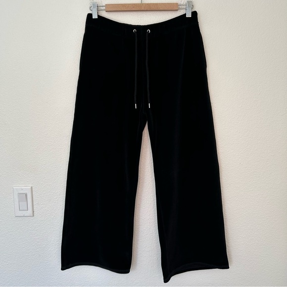 Nili Lotan Daphne Velour Wide Leg Sweatpant black medium - Picture 2 of 13